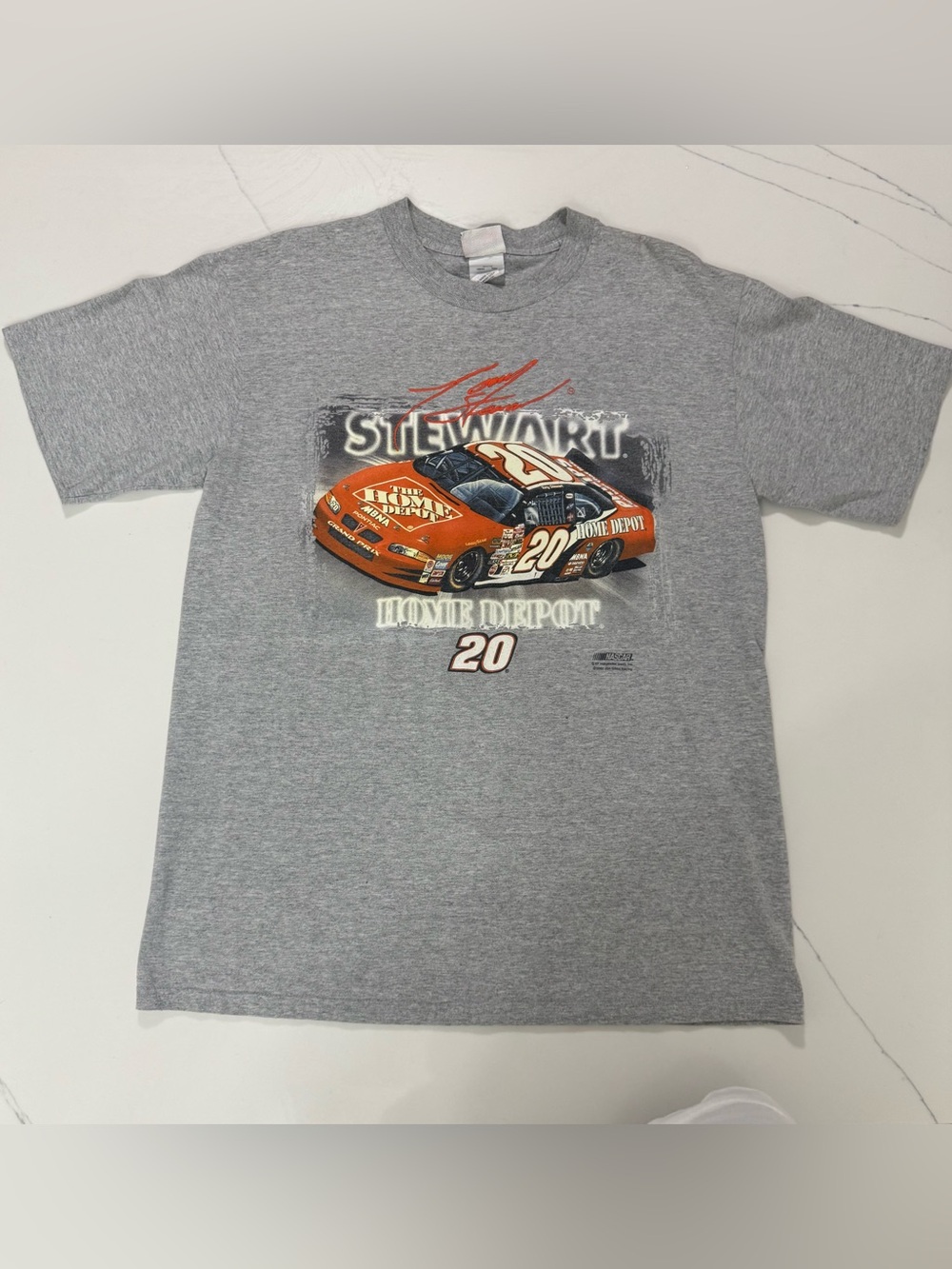 Vintage 2002 Tony Stewart Home Depot NASCAR Racing T Shirt Hase Authentics Large